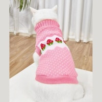 Strawberry Pattern Turtleneck Pet Sweater