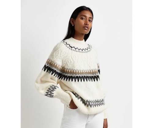 Cream Fairisle Knitted Jumper