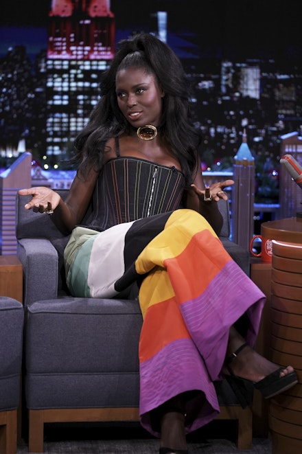 Jodie Turner-Smith wearing Christopher John Rogers Jodie Turner-Smith wearing Christopher John Rogers