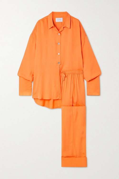 Sleeper, Orange Crepe Pyjama Set, WAS £185 NOW £111
