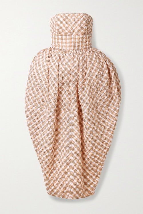 Christopher John Rogers, Strapless Checked Seersucker Gown, WAS £2,265 NOW £1,132.50