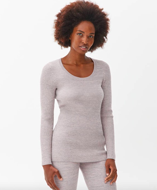 Slim-Fit Knitted Mouline Top, WAS £59 NOW £35