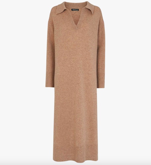 Whistles, Wool-Blend Collar Knitted Midi Dress, WAS £139 NOW £95