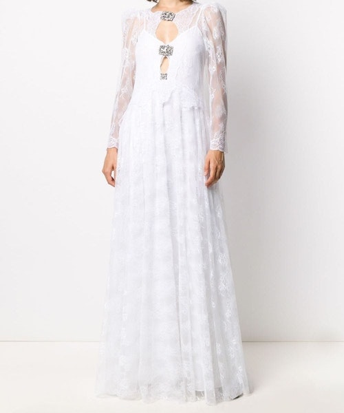 Christopher Kane Crystal-Embellished Lace Gown
