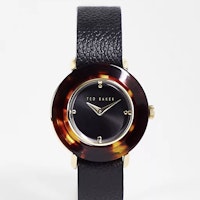Ted Baker Stainless Steel Case Black Dial Reversible Leather Slip Strap Watch