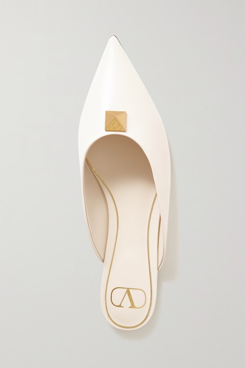 Valentino Garavani, Upstud Leather Flat Shoes, WAS £540 NOW £324