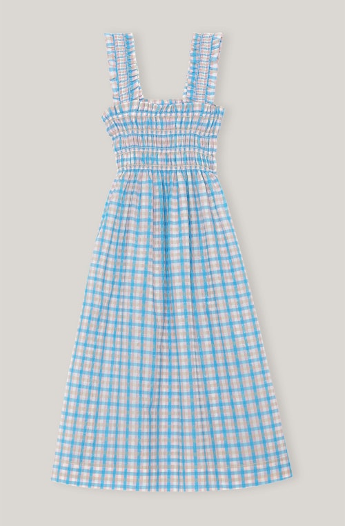 Seersucker Check Strap Midi Dress, WAS £215 NOW £129