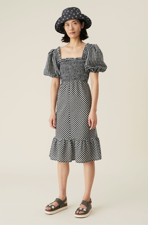 Seersucker Check Midi Dress, WAS £205 NOW £123