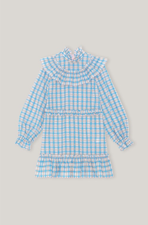 Seersucker Check Ruffle Mini Dress, WAS £175 NOW £122