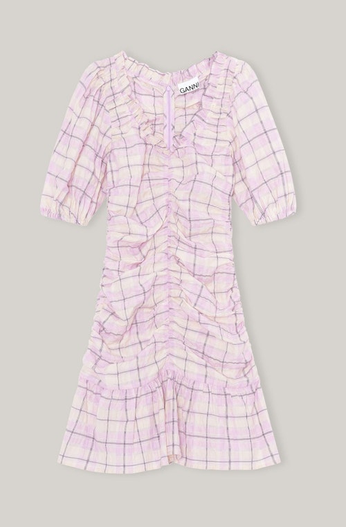 Seersucker Check Mini Dress, WAS £175 NOW £122