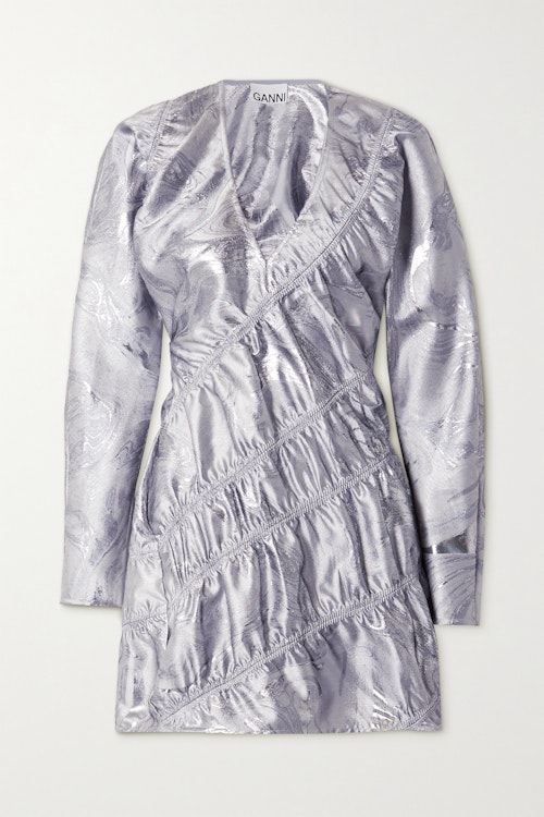 Ganni, Metallic Mini Dress, WAS £254 NOW £73.50