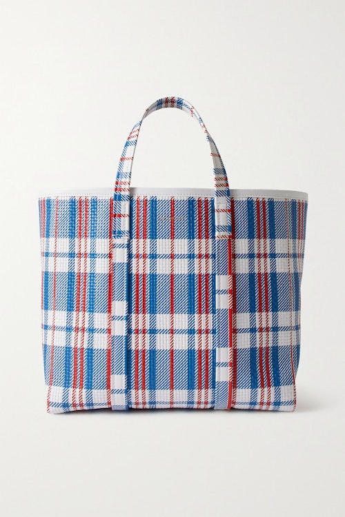 Balenciaga, Barbes Medium Checked Woven Leather Tote, WAS £1,150 NOW £575