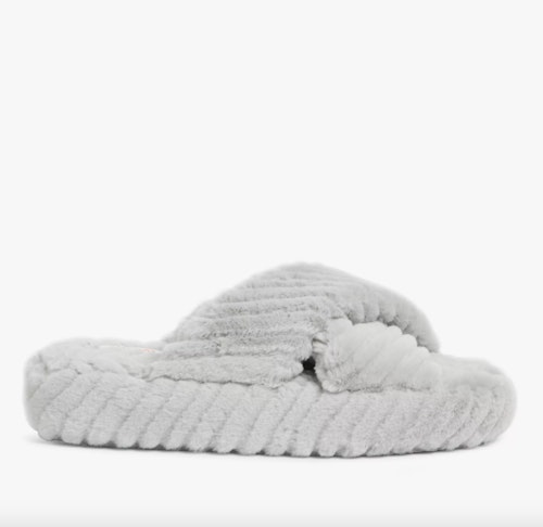 ANYDAY, Chevron Faux-Fur Slider Slippers, WAS £18 NOW £11