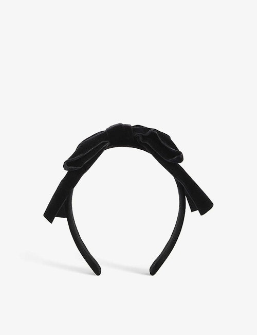 Alessandra Rich, Bow-Embellished Velvet Headband, WAS £230 NOW £125