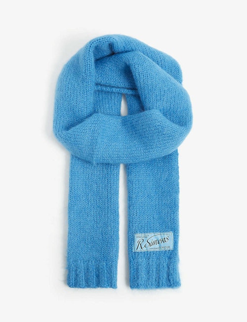 Raf Simons, Logo-Patch Mohair-Blend Scarf, WAS £460 NOW £200