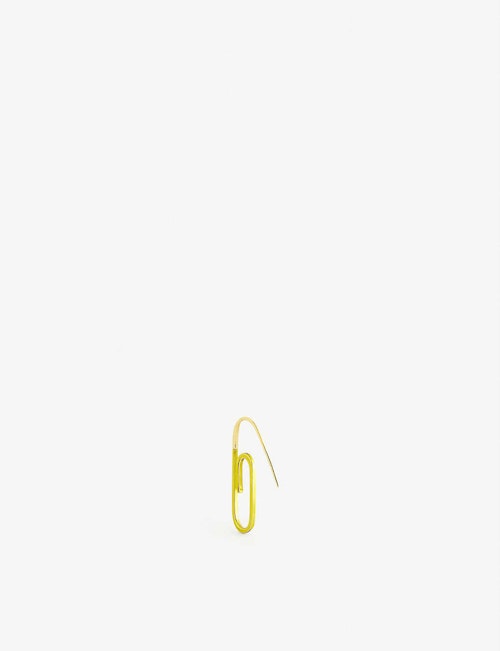Hillier Bartley, Metallic Enamel 18ct Yellow Gold-Plated Vermeil Sterling Silver Earring, WAS £125 NOW £50