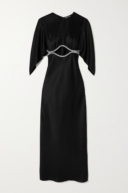 David Koma, Cutout Crystal-Embellished Satin Midi Dress, WAS £1,310 NOW £655