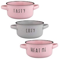 Pink & Grey Bowls with Handles