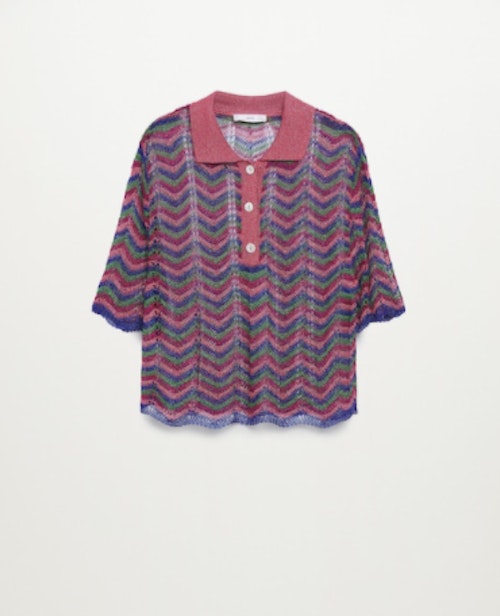 Openwork knit polo
