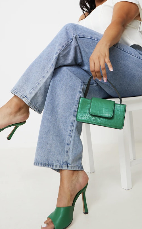 GREEN CROC FRONT FLAP MINI BAG