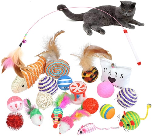 BUYGOO 20 Pack Cat Interactive Toy Set