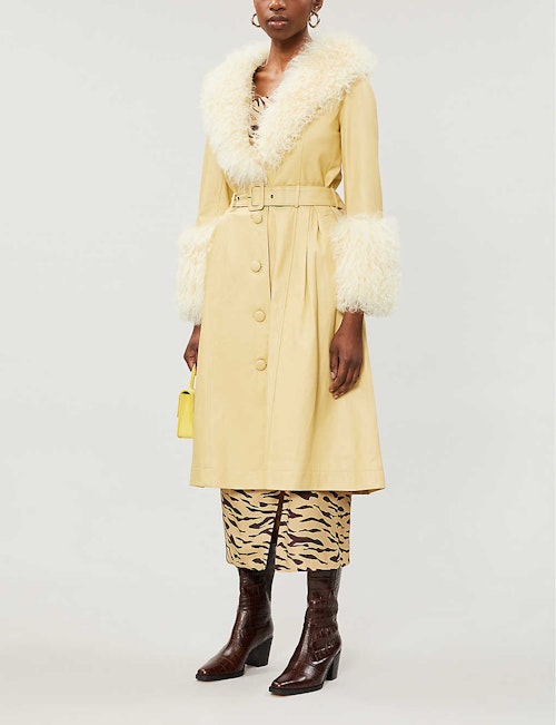 Saks Potts, Foxy Shearling-Trimmed Leather Coat, £1,360