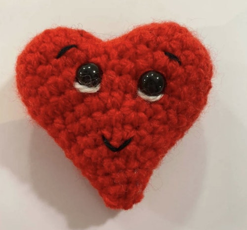 LittleCherryCrochet Amigurumi Crocheted Heart Cat Toys, infused with catnip