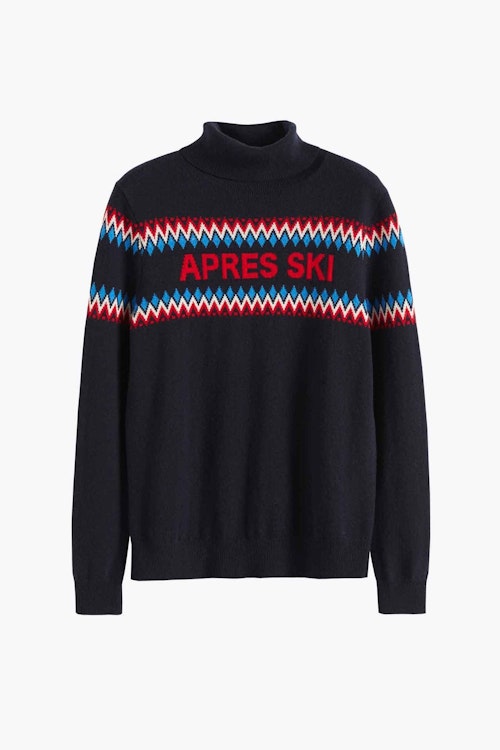 Chinti & Parker, Navy Apres Ski Fair Isle Wool-Cashmere Sweater, £250