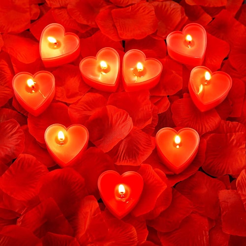 Nine Heart Shape Candles
