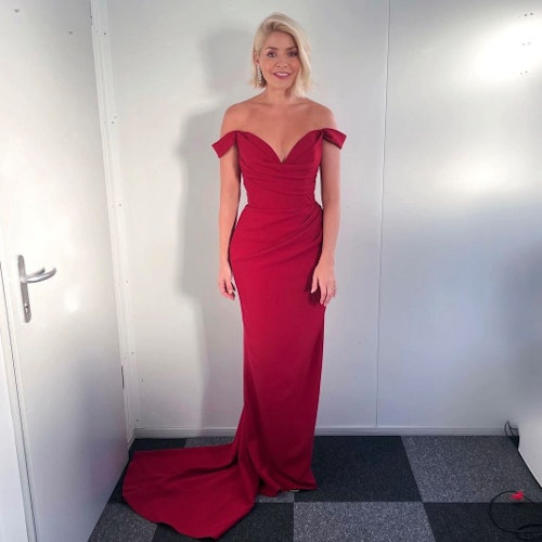 Holly Willoughby's red plunge Dancing on Ice dress