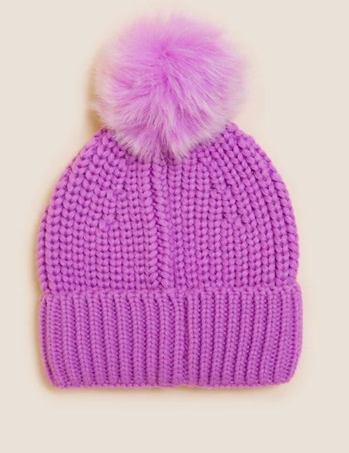 M&S, Knitted Pom Pom Beanie, £12.50