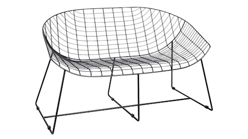 see through black wire garden bench