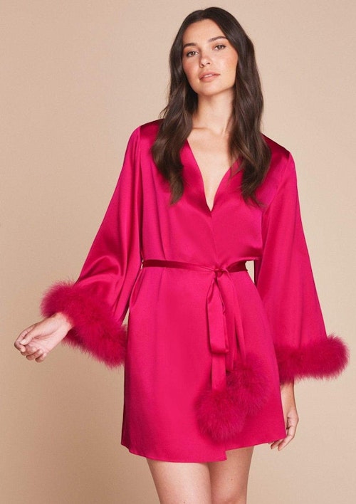 Gilda & Pearl, Kitty Feather Trim Short Robe, £550