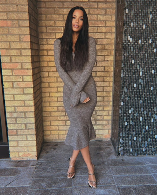 rochelle humes brown dress this morning