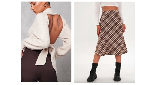 rochelle humes cream jumper brown gingham midi skirt this morning