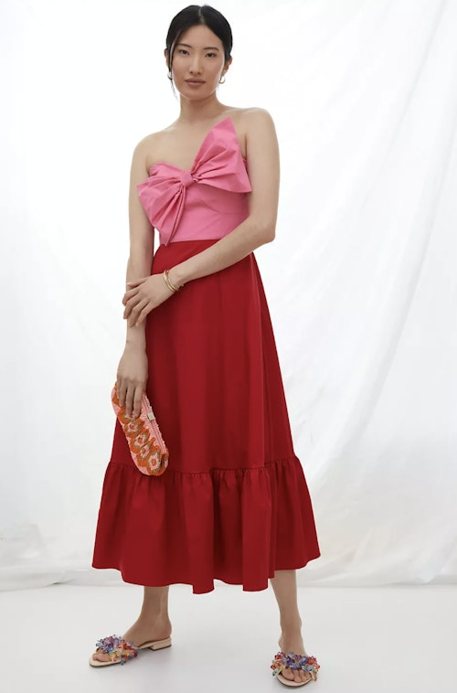 Hutch Colourblocked Bow-Tie Maxi Dress