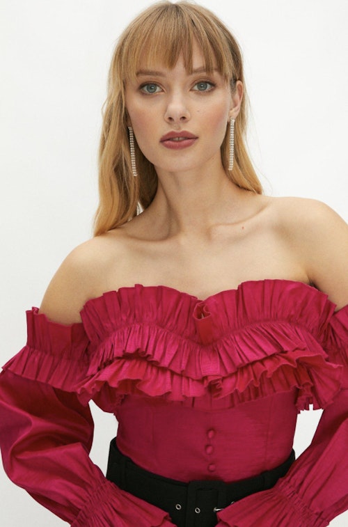 Ruche Detail Corset Top