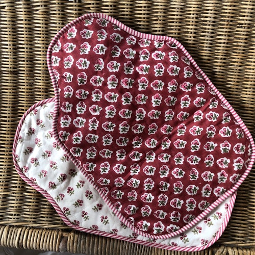 Sarah K, Claret Ditsy Hot Water Bottle Cover, £19.50
