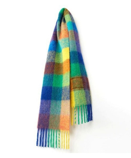 Fringed Checked Knitted Scarf