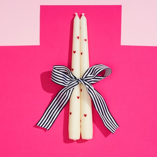 Handpainted Love Heart Candles, Originals Studio, Valentines Gift Guide For Her Female Women