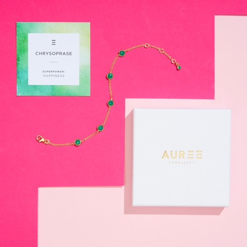 ANTIBES Chrysoprase & Gold Vermeil Bracelet, Auree, Valentines Gift Guide For Her Female Women