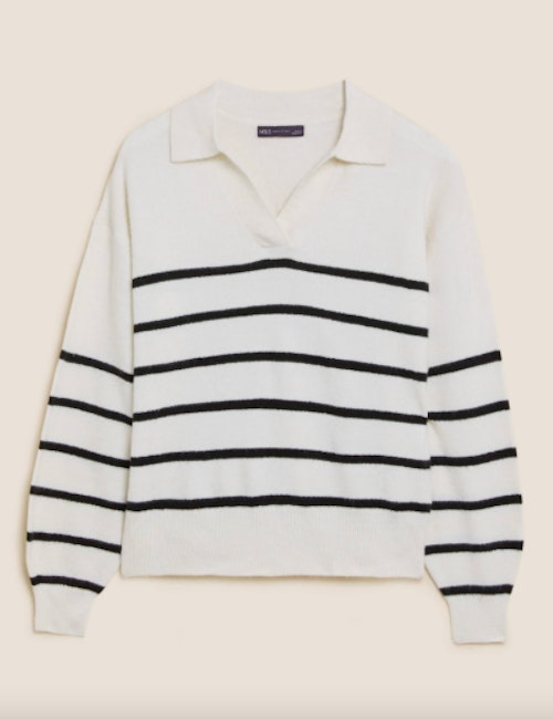 M&S, Striped Polo Jumper, £25
