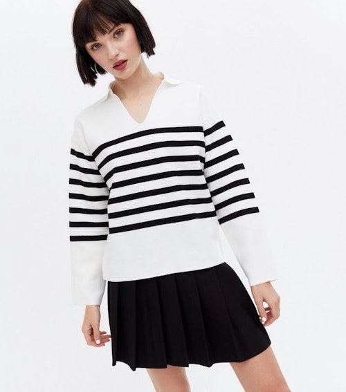 New Look, Striped Collar Polo Jumper, £23.99