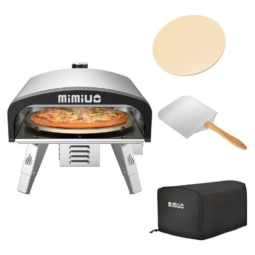 Mimiuo Outdoor Gas Fired Pizza Oven with Automatic Rotation System