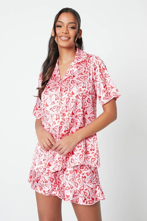 Pink Pyjama Short Set Heart