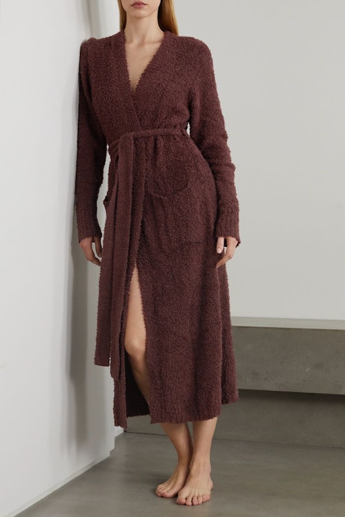 Skims, Cozy Knit bouclu00e9 robe Garnet, £139