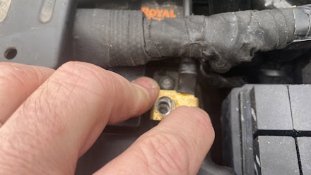 Holding battery terminal in place Holding battery terminal in place