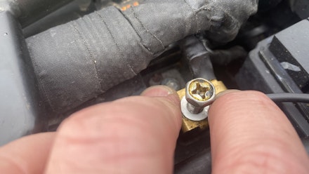 Attaching battery terminal connector Attaching battery terminal connector