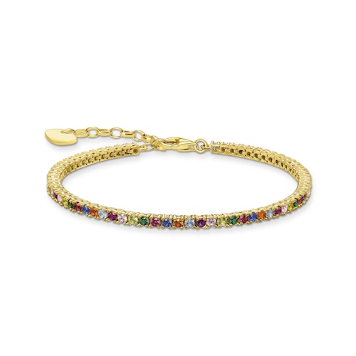 best tennis bracelets Thomas Sabo, Colourful Stone 18k Gold Plated Tennis Bracelet, £298
