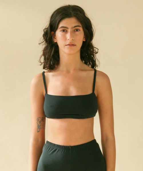 Leo Organic Bamboo High-Cut Bra Charcoal